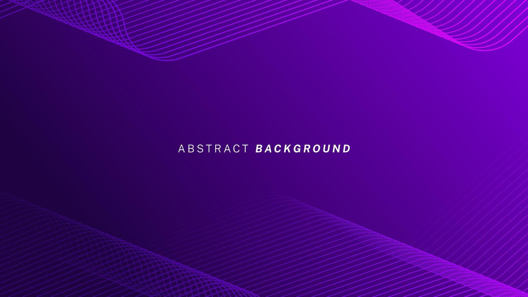 Abstract glowing wave lines on dark purple background. Dynamic wave pattern. Modern flowing wavy lines. Futuristic technology concept. Suit for banner, poster, cover, brochure, flyer, website vector