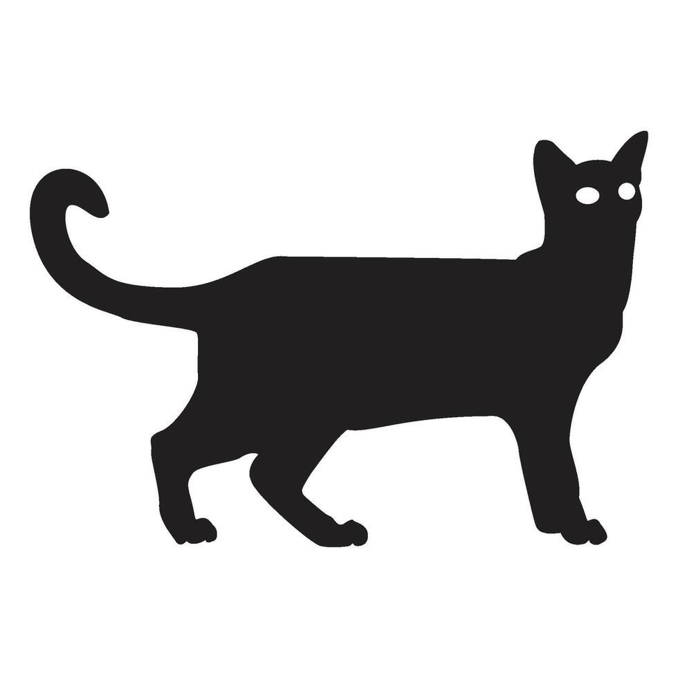 gato siluetas en un blanco antecedentes vector