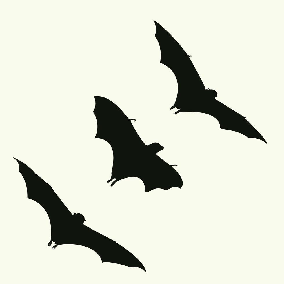 Bat Silhouette Group Set Vector Design on white background