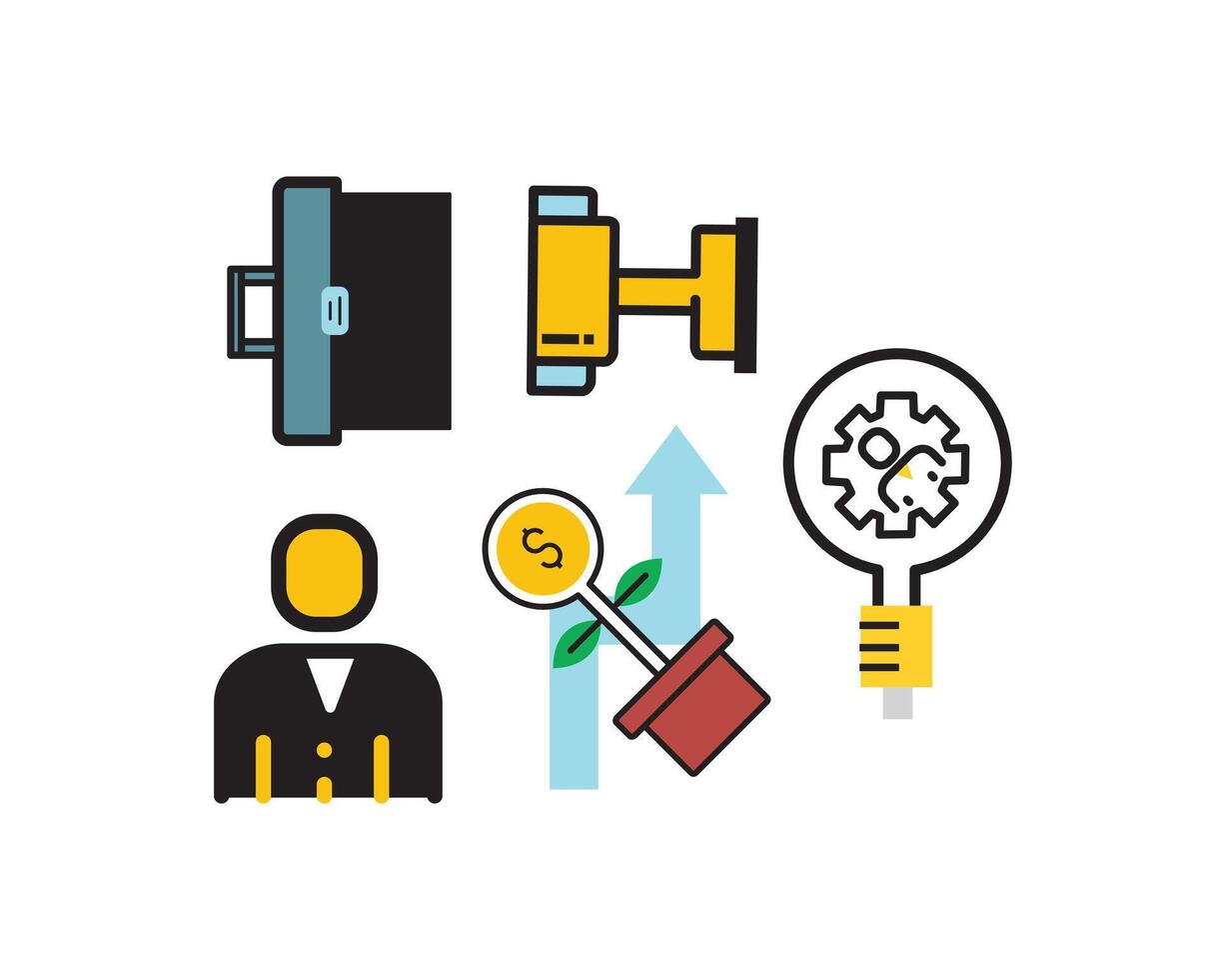 Businessman in a suit number one in marketing for growing money. Finance concept design vector illustration.