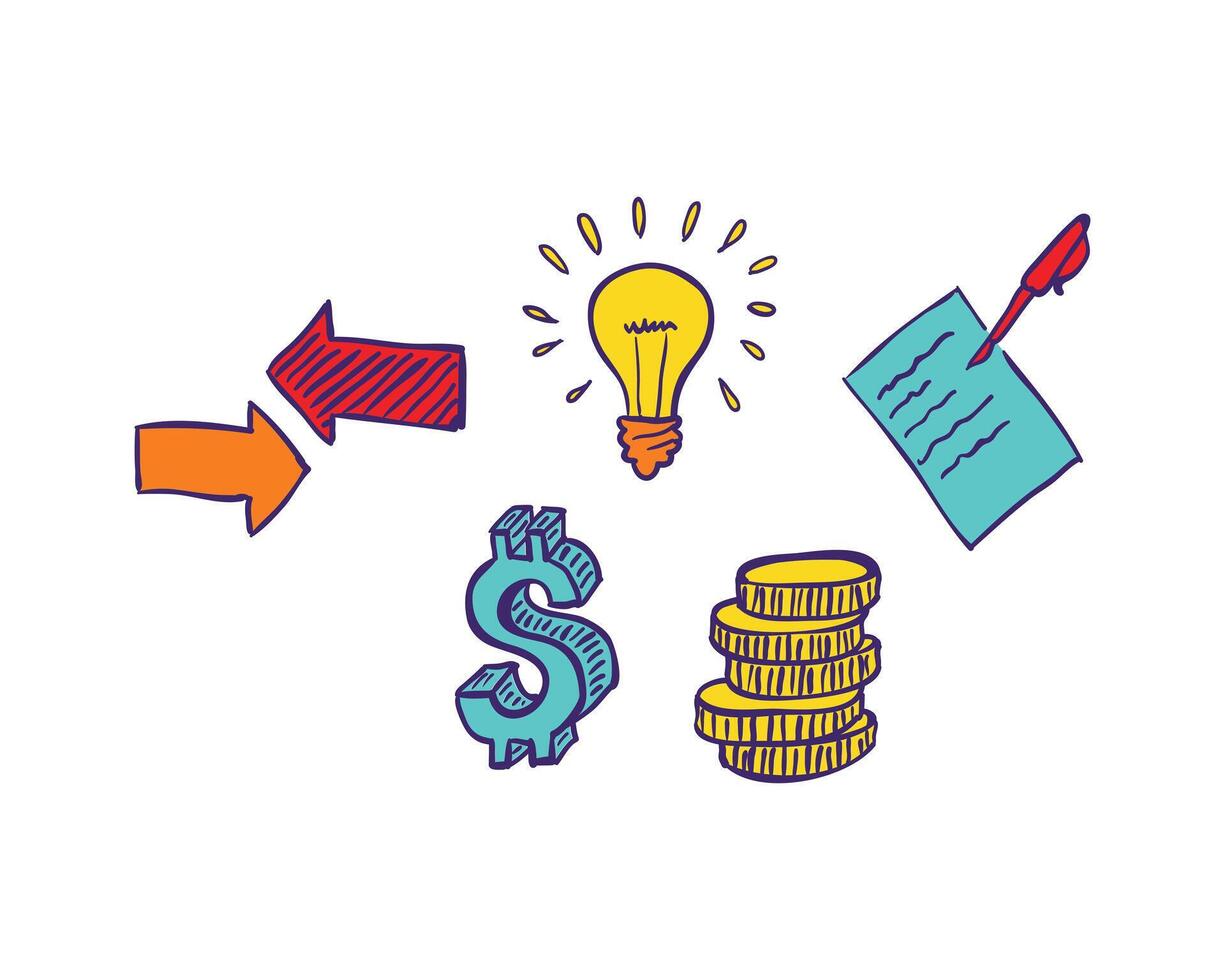 Coins and light bulb design, Money finance commerce market payment invest and buy theme Vector illustration