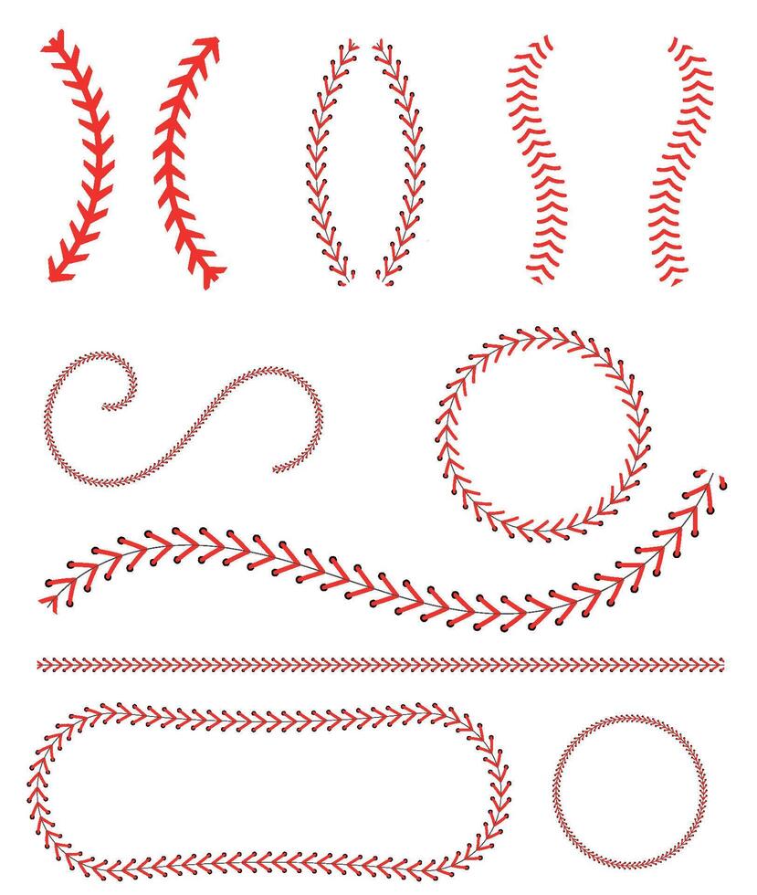 Baseball Stitches Vector Art