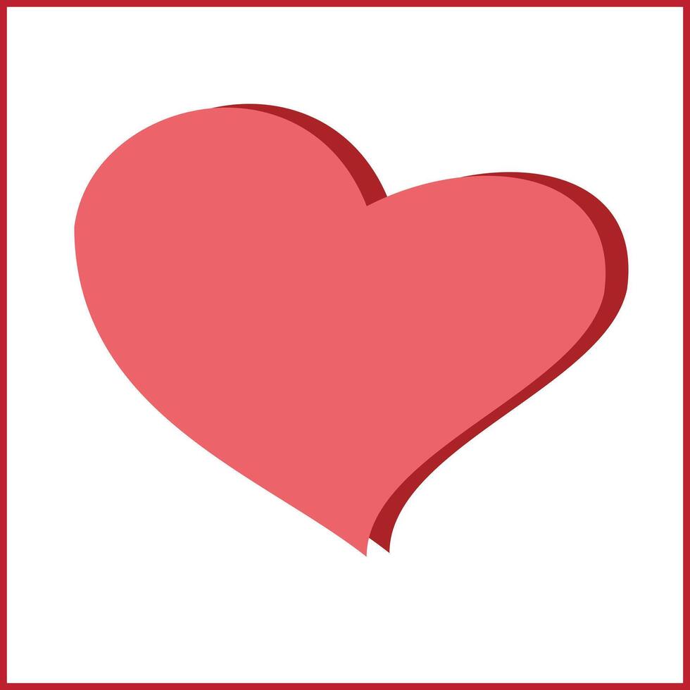 rojo corazón en un blanco antecedentes. San Valentín día. vector ilustración. corazón elemento diseño para amor y enamorado saludo tarjeta.