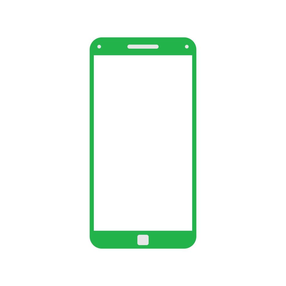 Smartphone with blank screen isolated on white background. Vector illustration. Bright colored simple icon illustration. Telephone and technology symbol graphic design element
