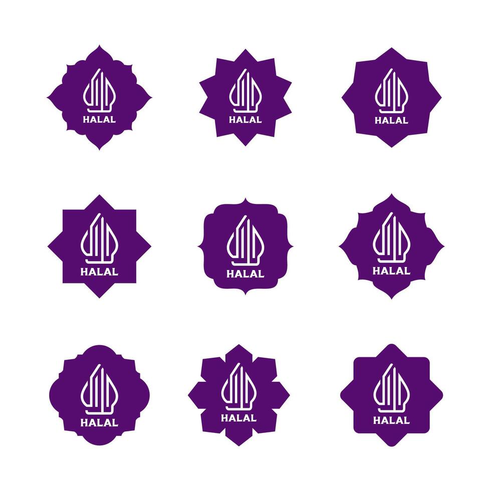 indonesio halal logo nuevo marca 2022. halal logo. halal comida certificado logo. vector