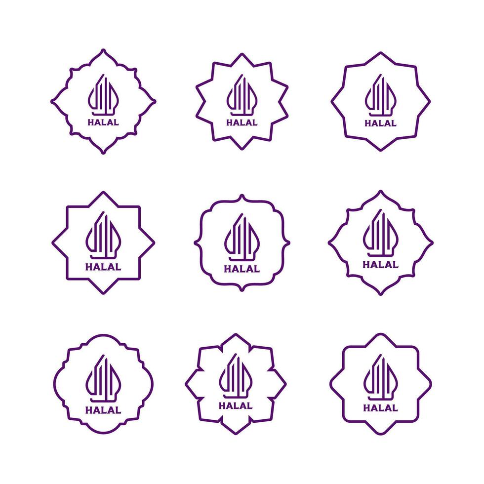 Indonesian halal logo new branding 2022. Halal logo. Halal food certified logo. vector