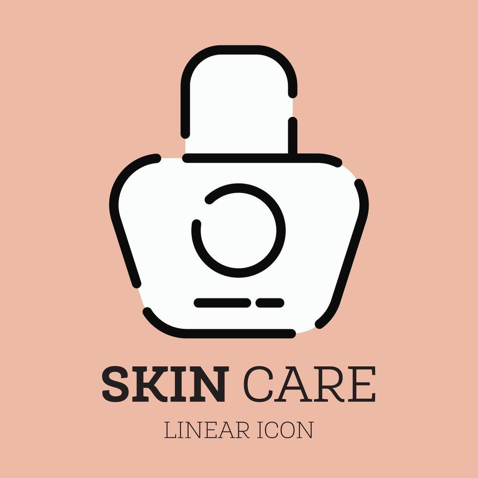 Jar of cosmetics cream. Linear icon. Personal care product. Face cream. vector