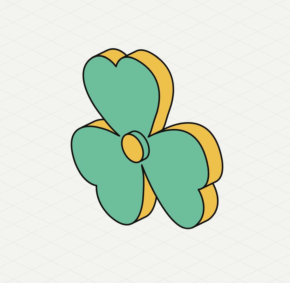 Three leaf clover. Isometric icon. Symbol of Saint Patrick day. Modern style. vector