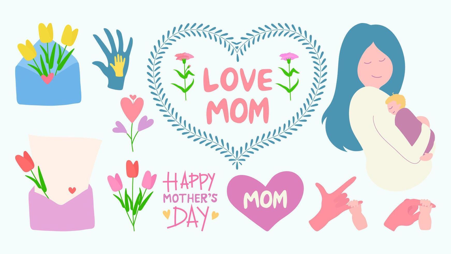 Mother's Day elements vector