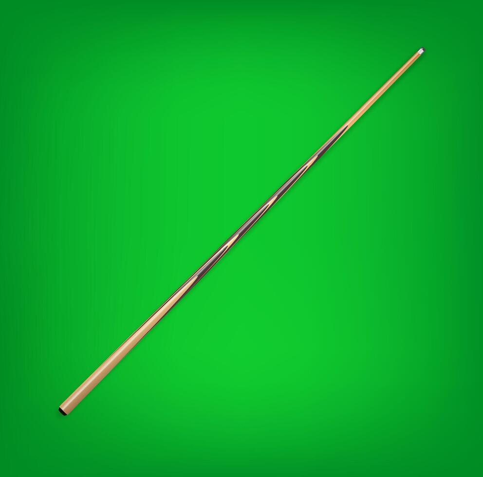 Billiard cues on green background vector