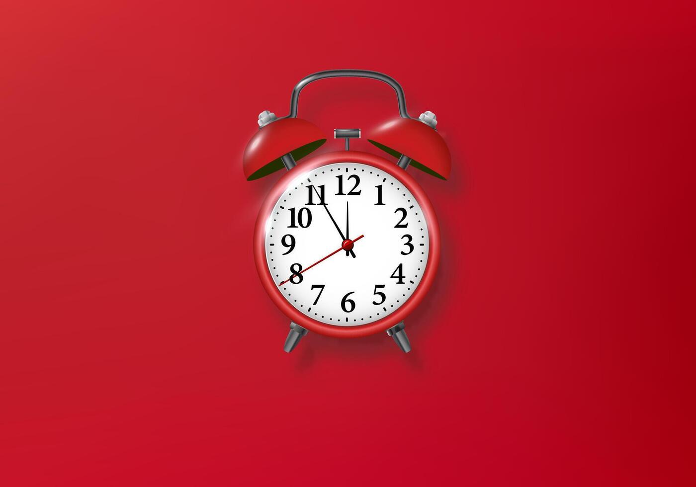 Red alarm clock on red vector