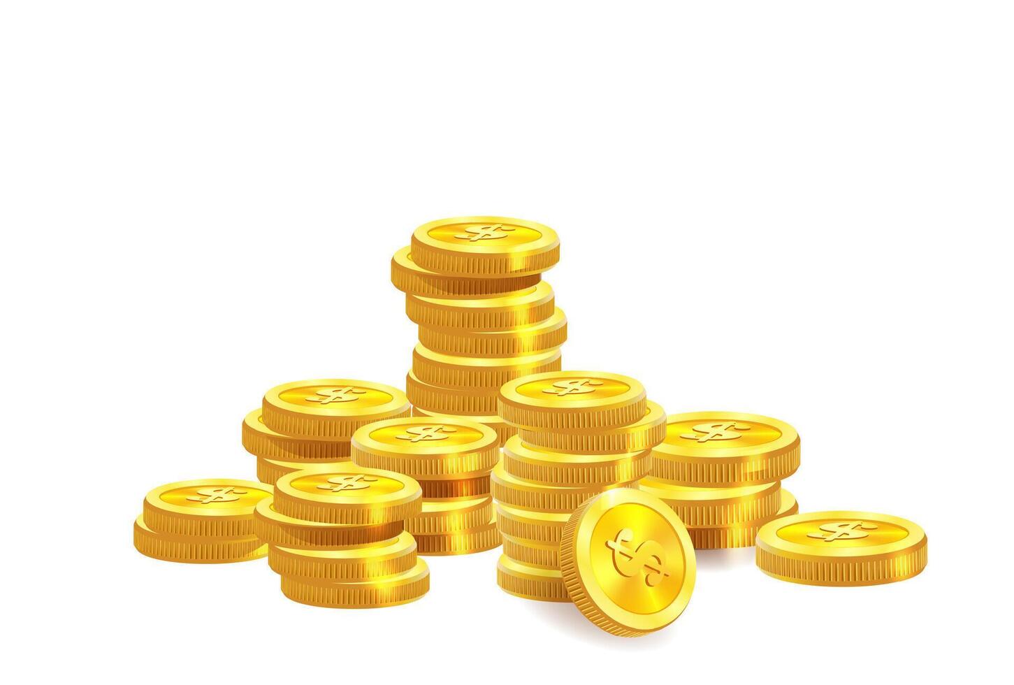 coins, a lot of money vector