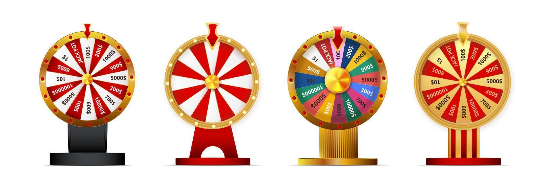 Fortune wheel vector set illustration