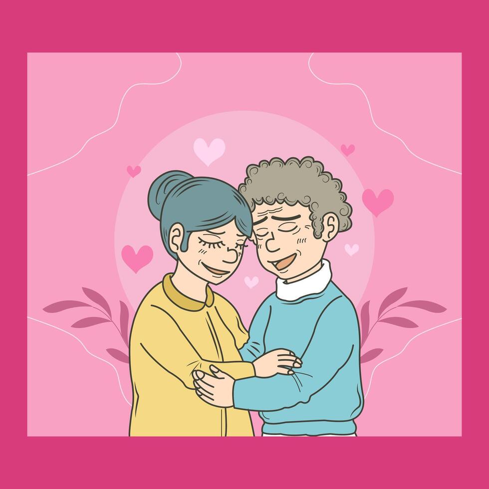 Valentine's Day illustration by parent couple vector