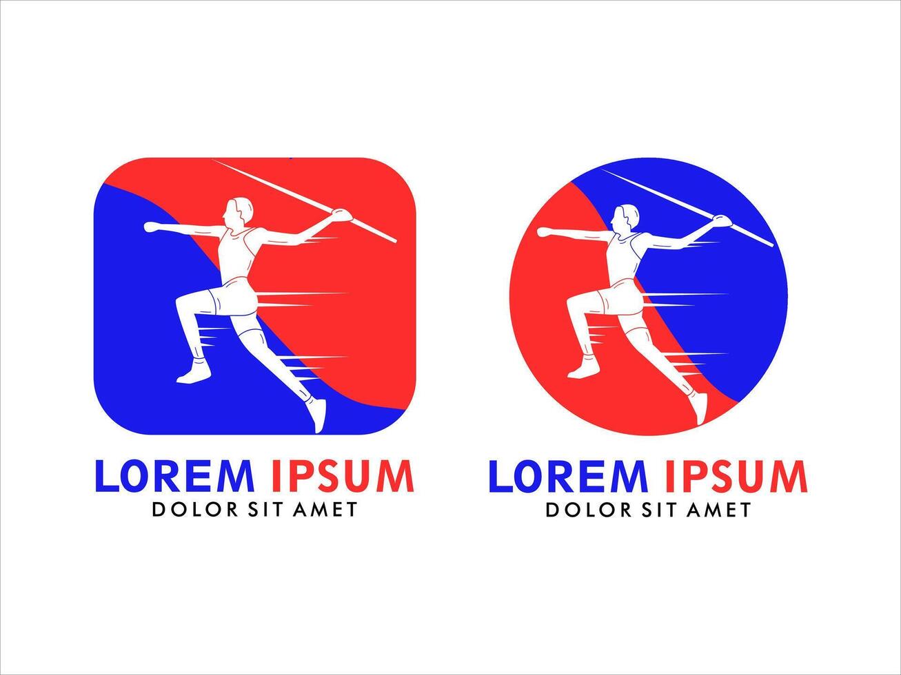 logo illustration of an athlete throwing a javelin suitable for sports and athletic clubs vector