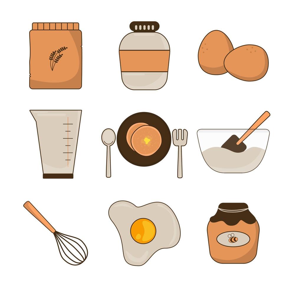 Pancake day elements collection vector