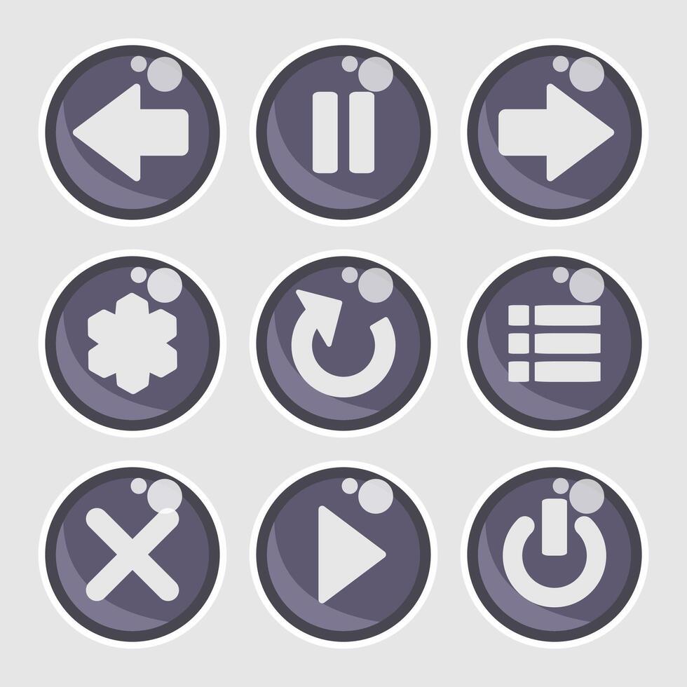 Game button elements vector