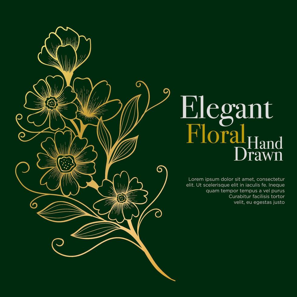 Elegant flower background vector illustration. Suitable for decorative floral element. Hand drawn flower vector.