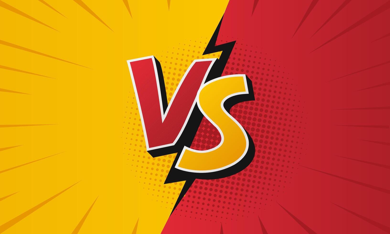 Versus background. VS cartoon vector illustration. Duel fight in comic style banner.