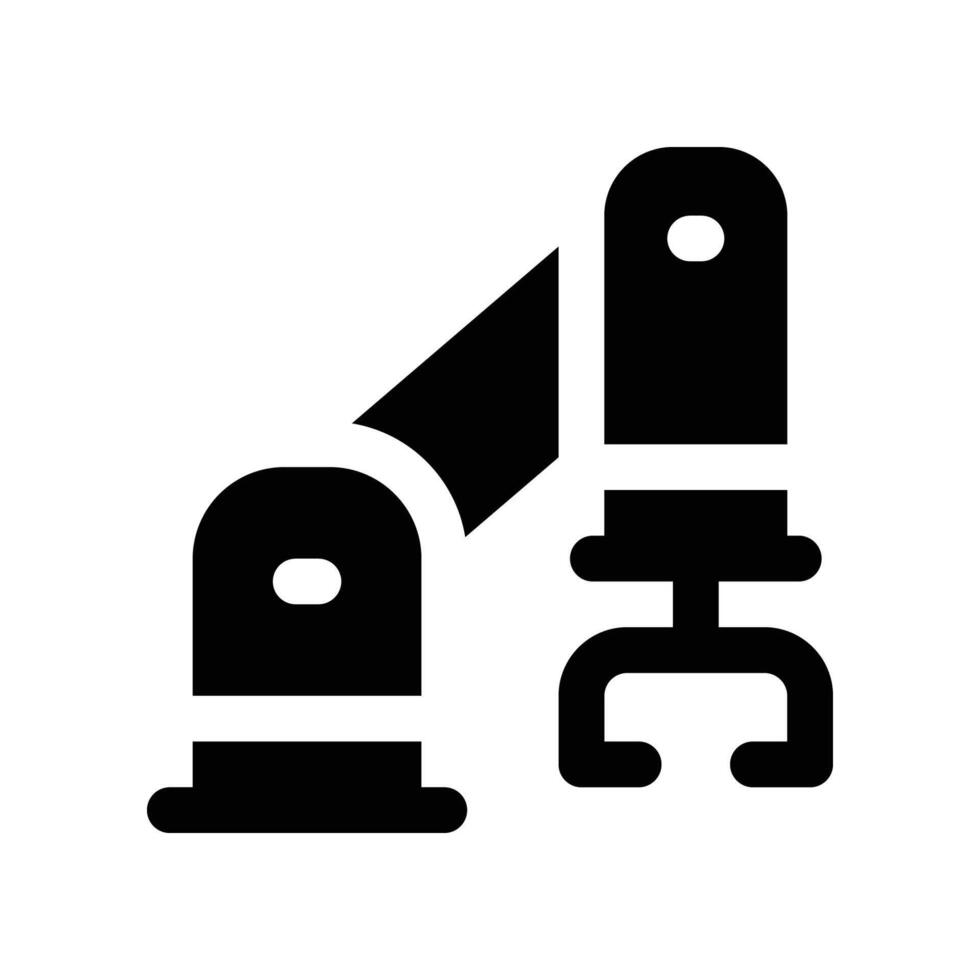 robot arm icon. vector glyph icon for your website, mobile, presentation, and logo design.