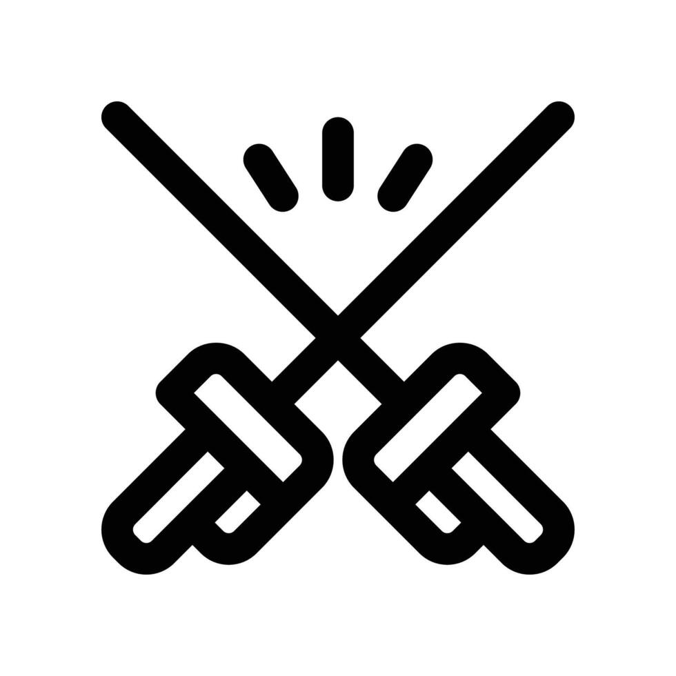 fencing sword icon. vector line icon for your website, mobile, presentation, and logo design.