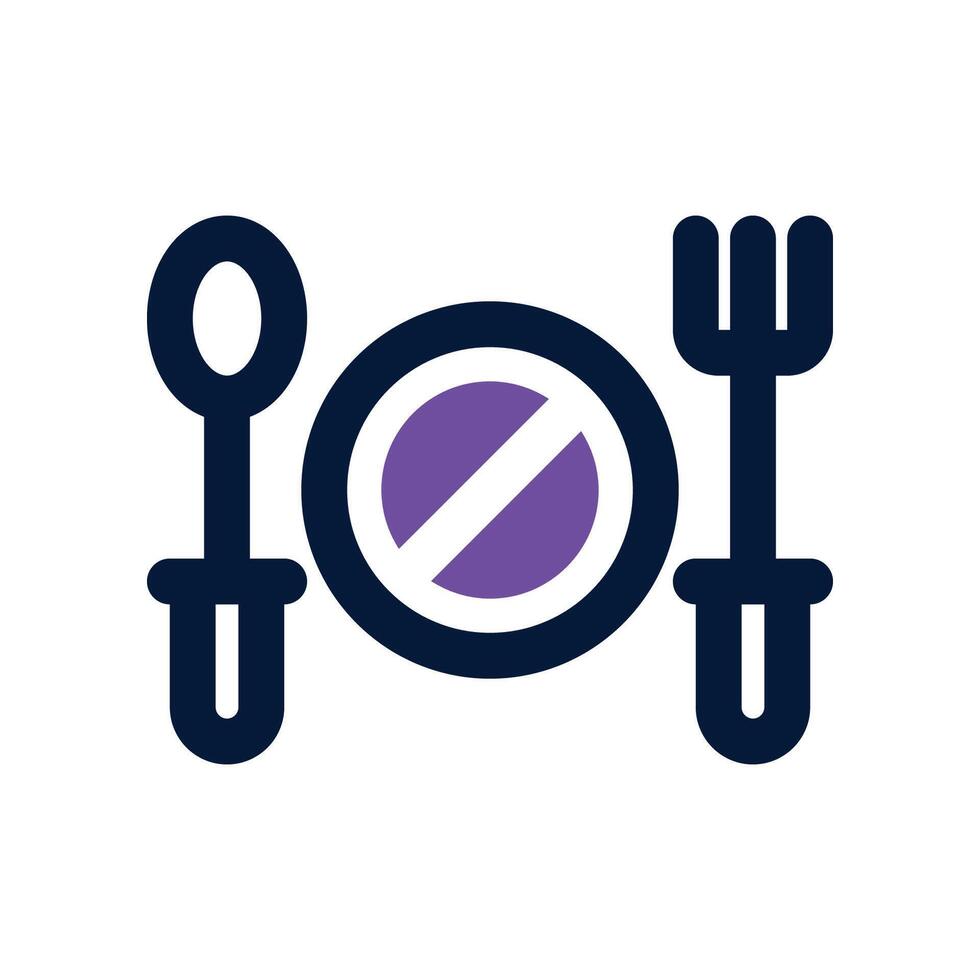 no eating icon. vector dual tone icon for your website, mobile, presentation, and logo design.