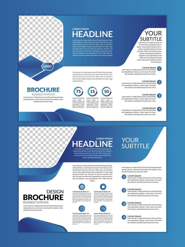 Business brochure design template, vector