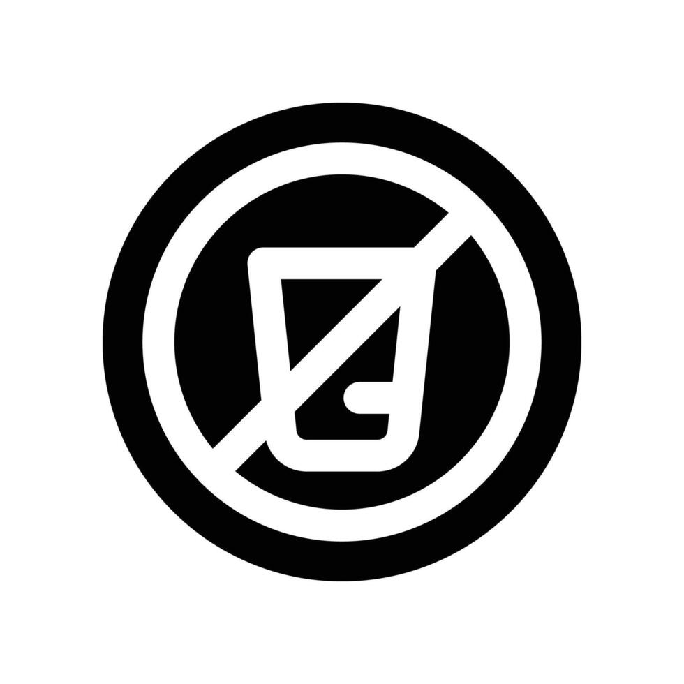 no drinking icon. vector glyph icon for your website, mobile, presentation, and logo design.