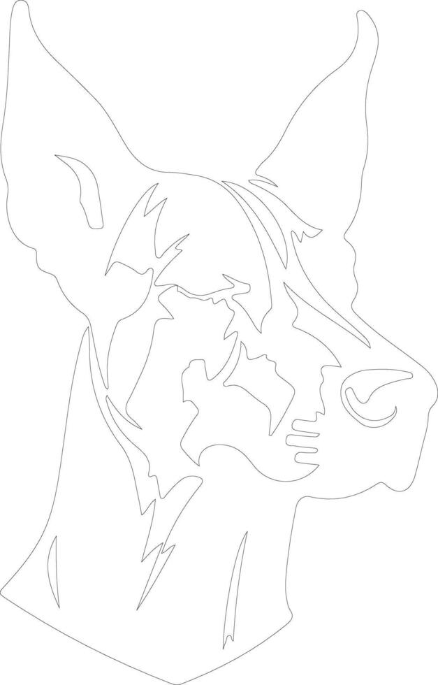 Doberman Pinscher  outline silhouette vector
