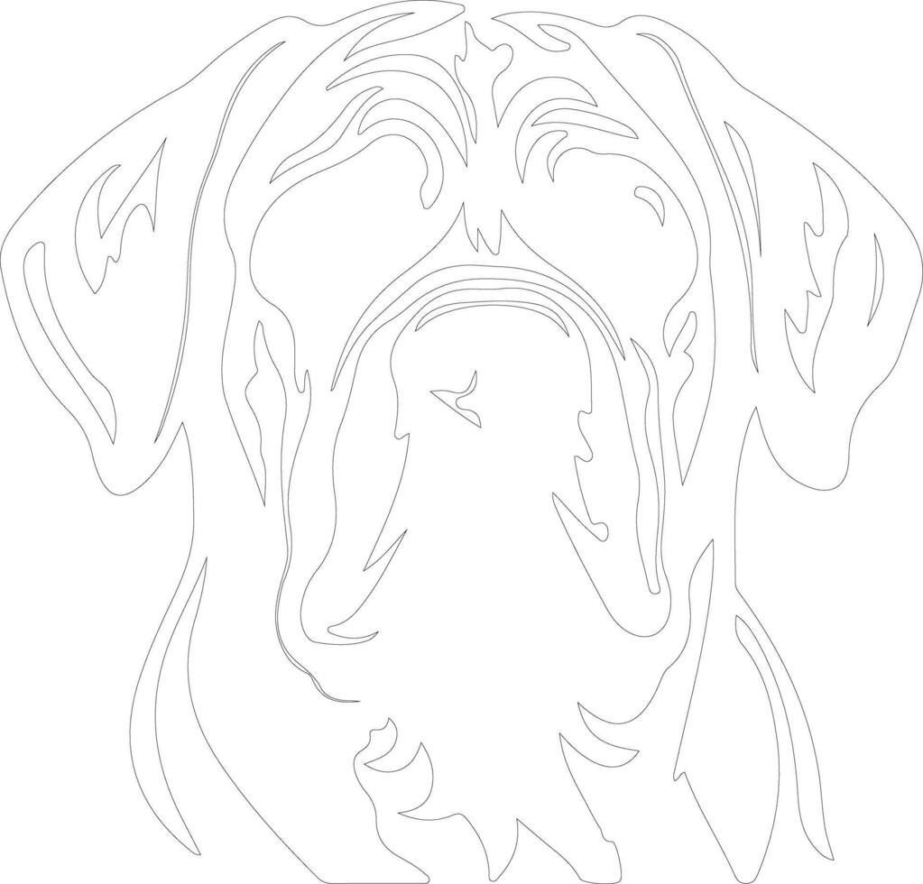 Dogue de Bordeaux outline silhouette vector