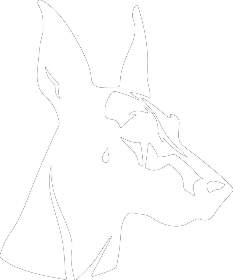Doberman pinscher    outline silhouette vector