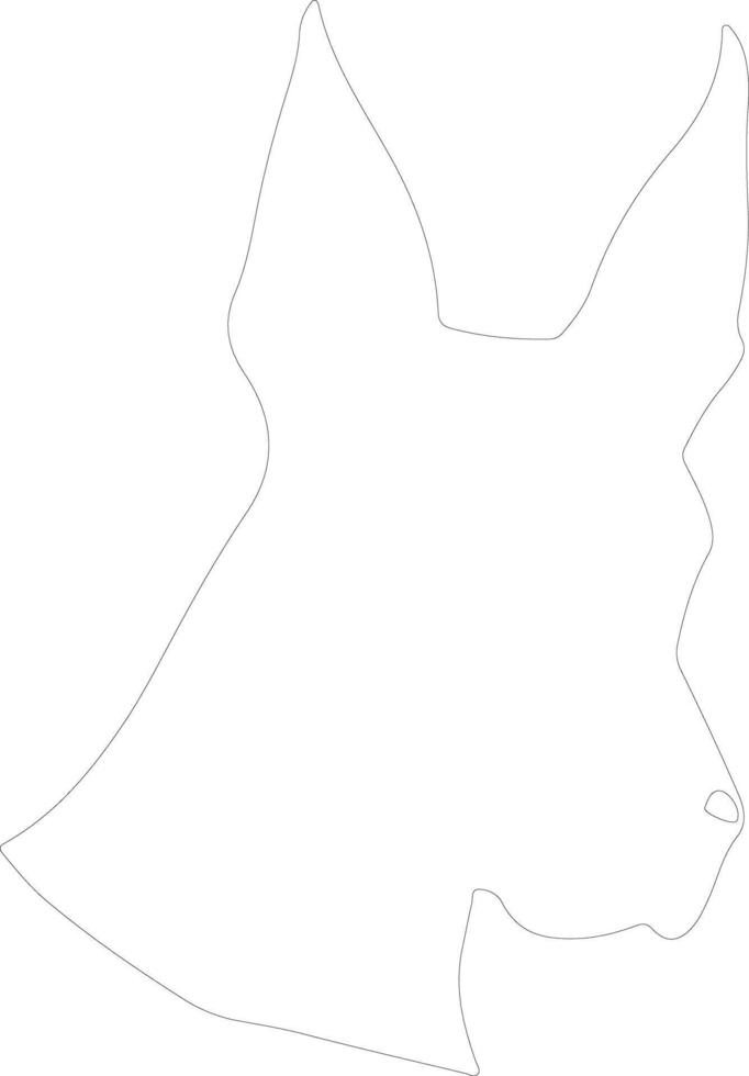 Doberman Pinscher  outline silhouette vector