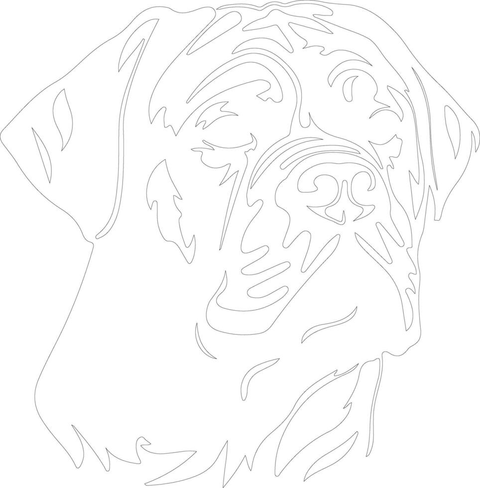 Dogue de Bordeaux  outline silhouette vector