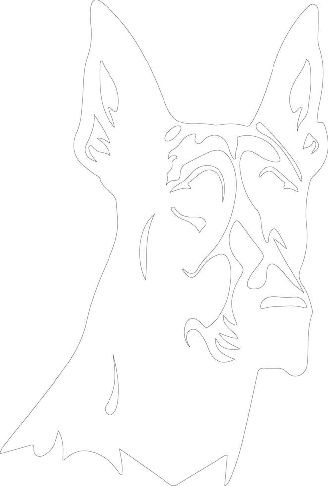 Doberman Pinscher outline silhouette vector