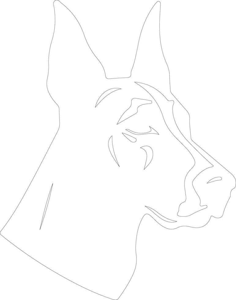 Doberman Pinscher  outline silhouette vector