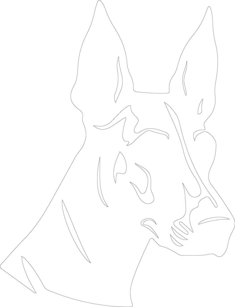 Doberman Pinscher  outline silhouette vector