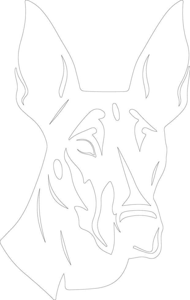 Doberman pinscher    outline silhouette vector