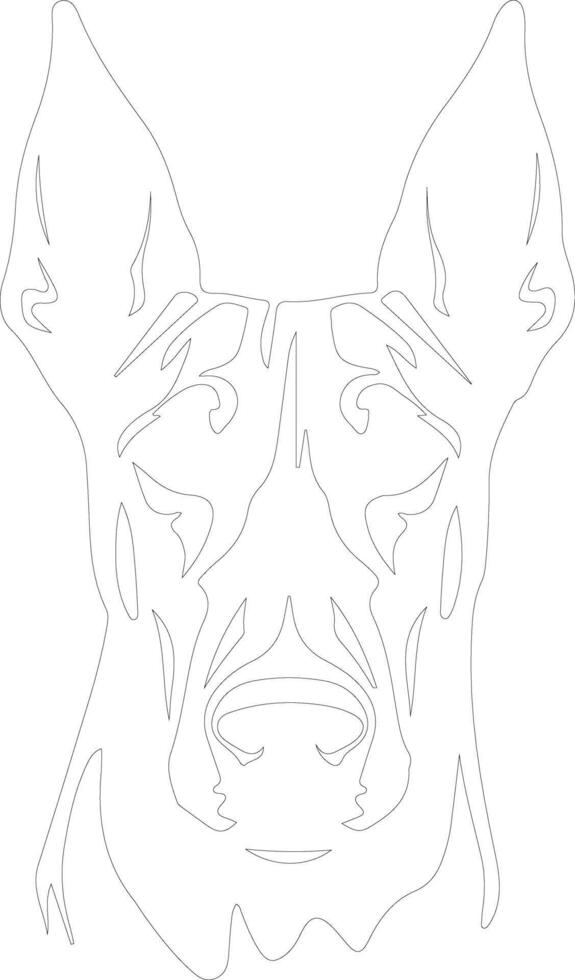 Doberman pinscher   outline silhouette vector