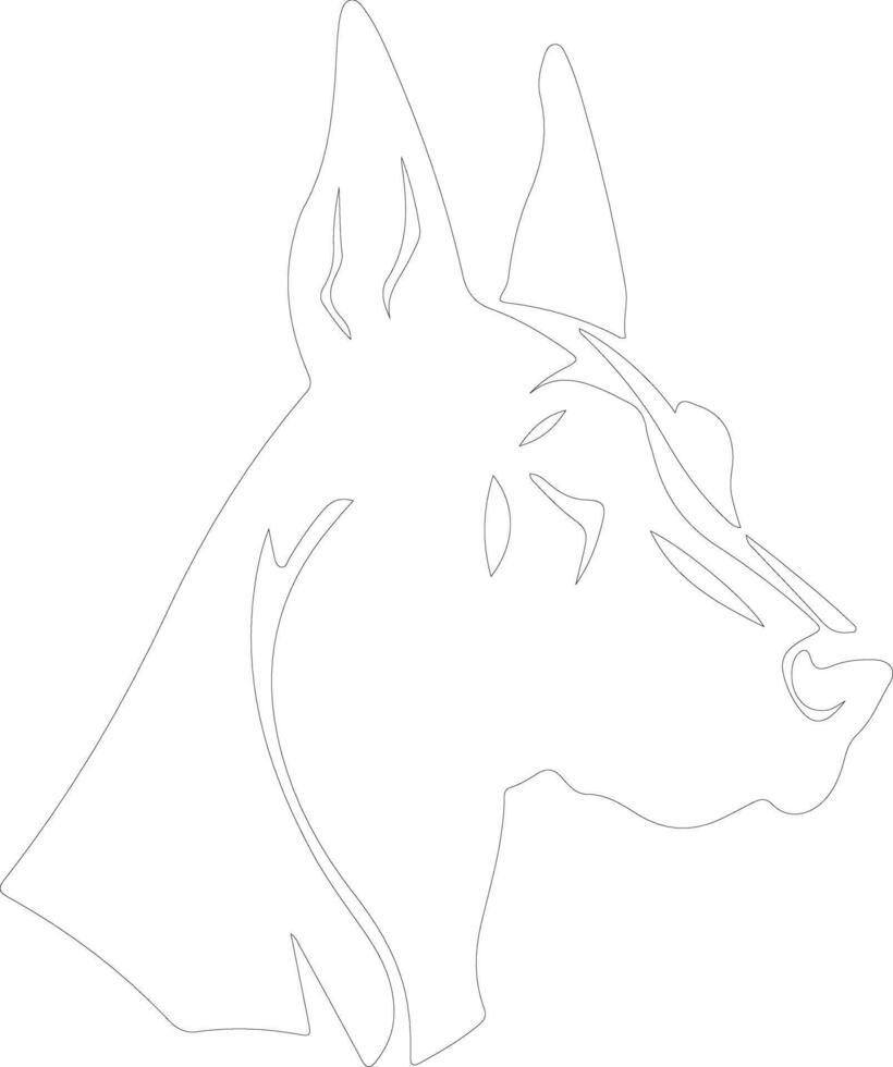 Doberman Pinscher  outline silhouette vector