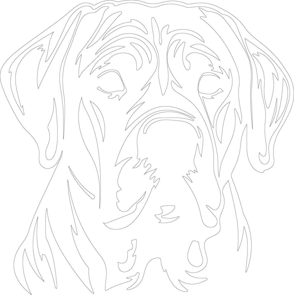 Dogue de Bordeaux  outline silhouette vector