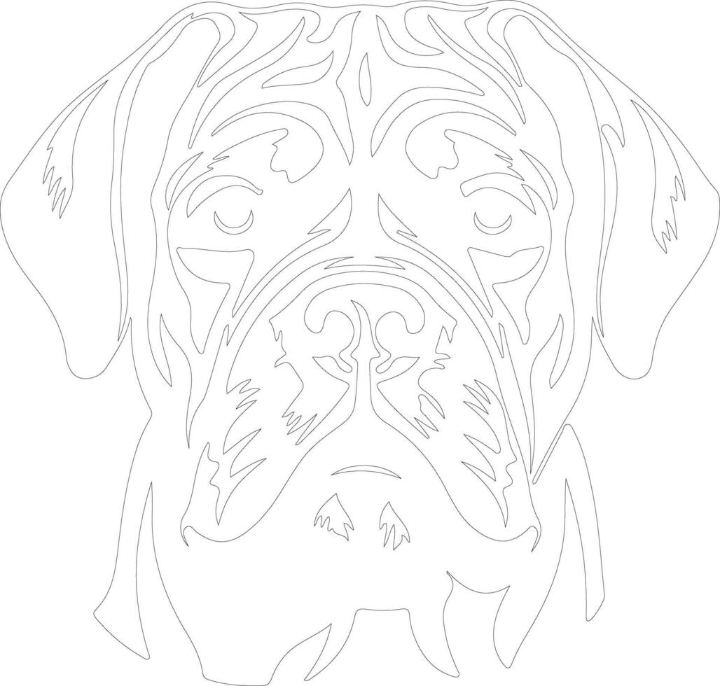 Dogue de Bordeaux  outline silhouette vector