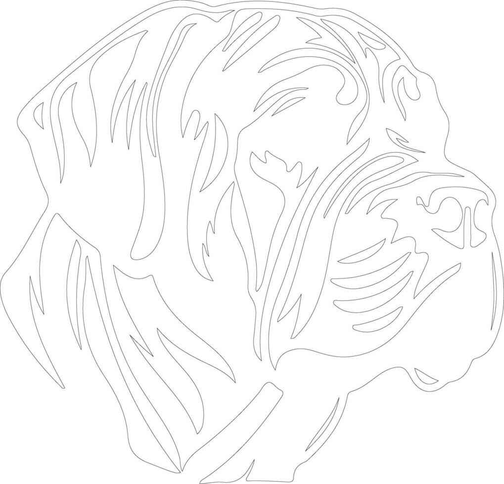 Dogue de Bordeaux  outline silhouette vector