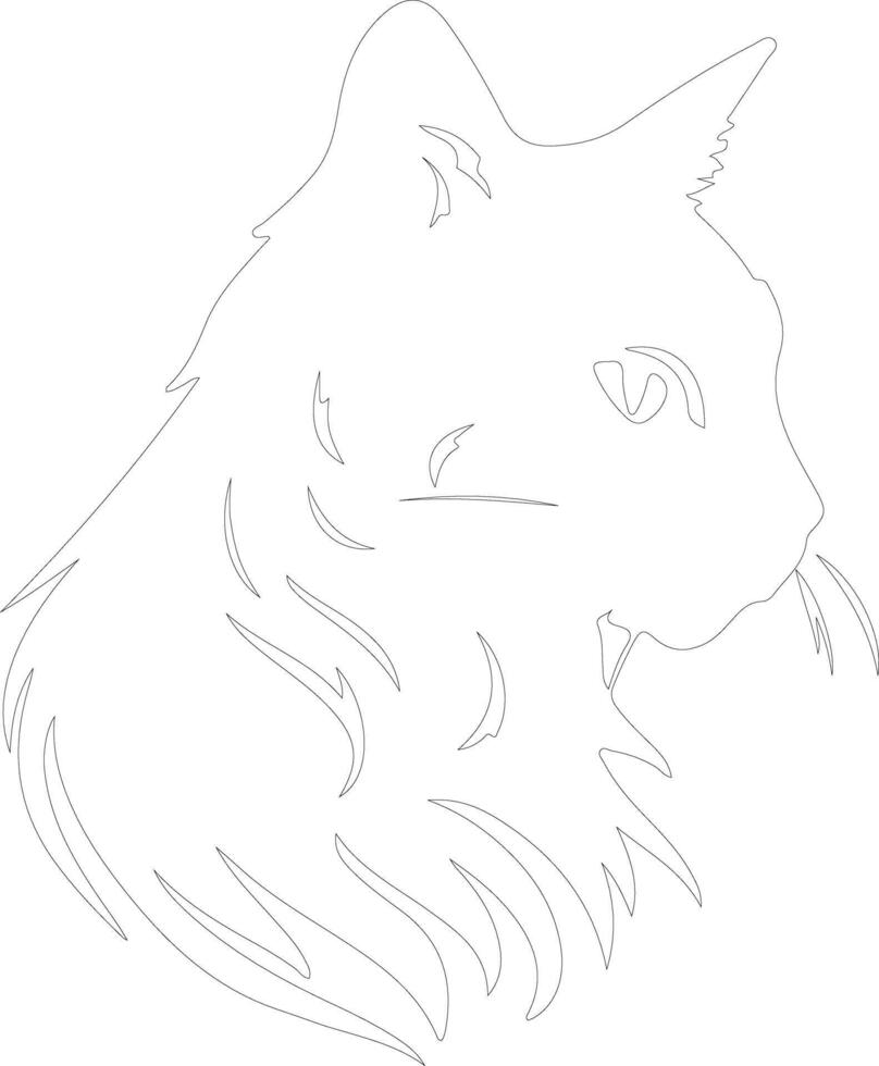 Dwelf Cat  outline silhouette vector