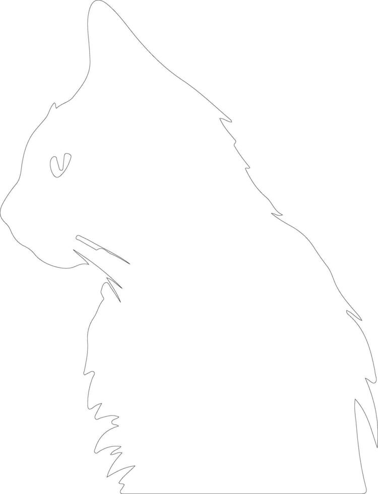 Dwelf Cat  outline silhouette vector