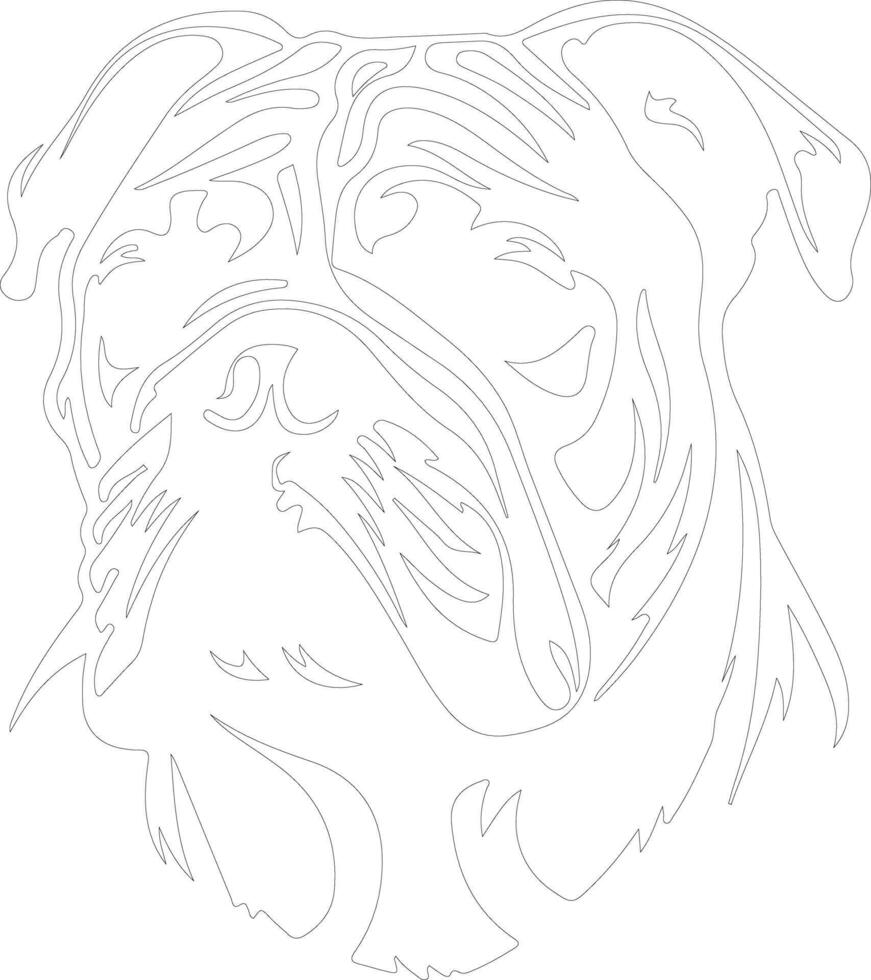 English Bulldog  outline silhouette vector