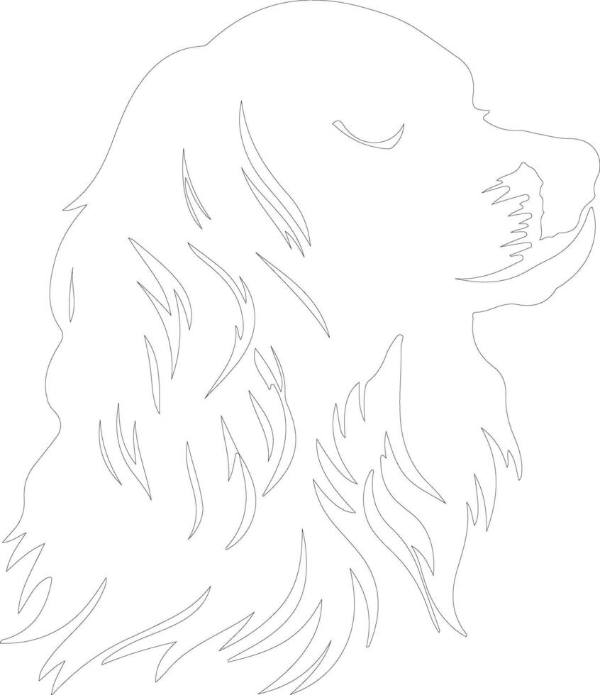 English Toy Spaniel  outline silhouette vector