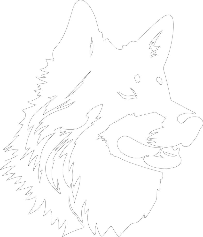 Eskimo Dog  outline silhouette vector