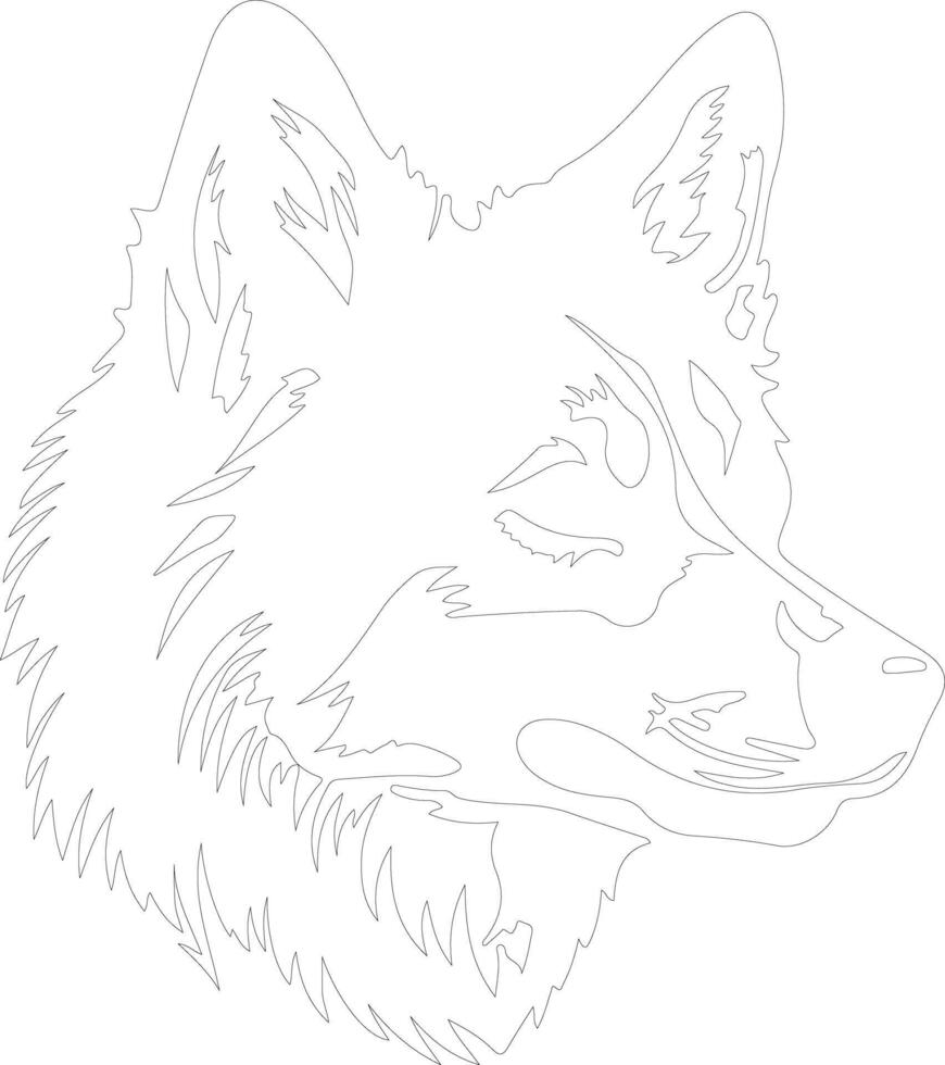 Eskimo Dog  outline silhouette vector