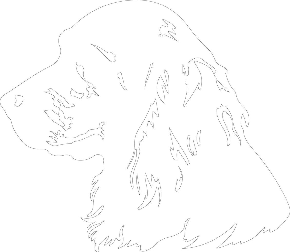 Field Spaniel  outline silhouette vector