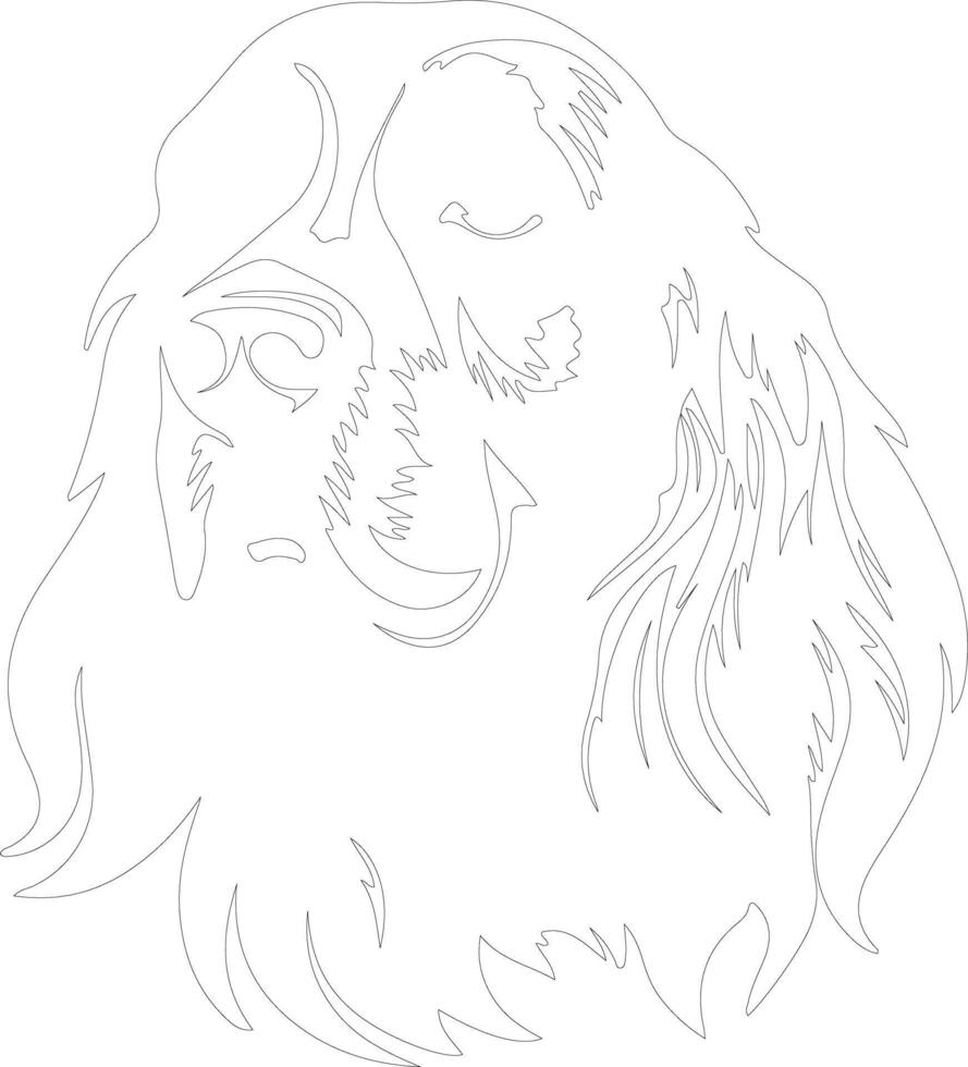 Field Spaniel  outline silhouette vector